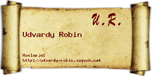 Udvardy Robin névjegykártya